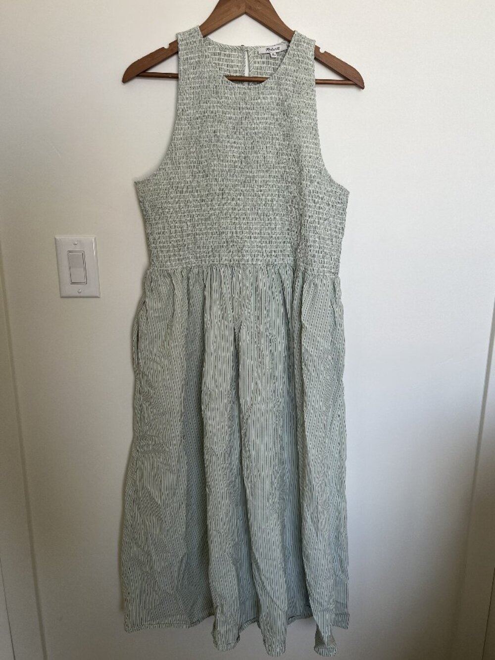 Pastel Striped Smocked-Bodice Tank Dress